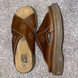 Faded Glory Brown Vintage Y2K Chunky Slides Sandals Size 8 1/2